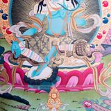  Thangka Bồ Tát Tara Xanh ( Lục Độ Mẫu) KT 66x53cm 