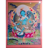  Thangka Bồ Tát Tara Xanh ( Lục Độ Mẫu) KT 66x53cm 