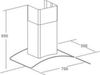 Máy hút mùi Topy TP 722S kính cong, hút mùi treo tường hiện đại, điều khiển cảm ứng siêu nhạy