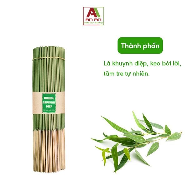  Nhang Khuynh Diệp (1KG từ 500 - 600 nén) - Nhang từ lá khuynh diệp - Mùi hương giúp khử khuẩn, nấm mốc cho nhà cửa 