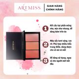  Bảng phấn má hồng ARTMISS 3 màu trang điểm tiện dụng 13.5g 