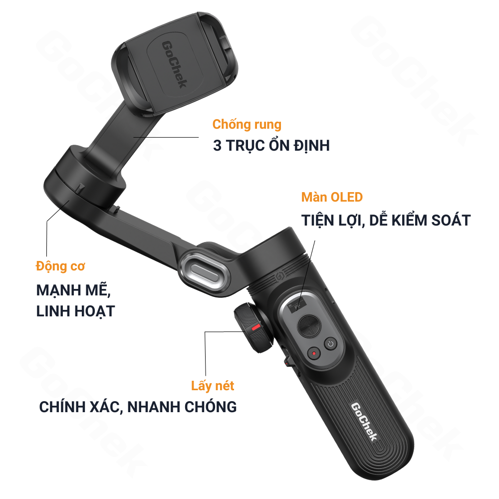  Gimbal GoChek HunteX G5 - Thiết bị chống rung, quay video cho điện thoại 