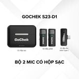  Micro thu âm không dây GoChek S23 - Mic đôi có hộp sạc 