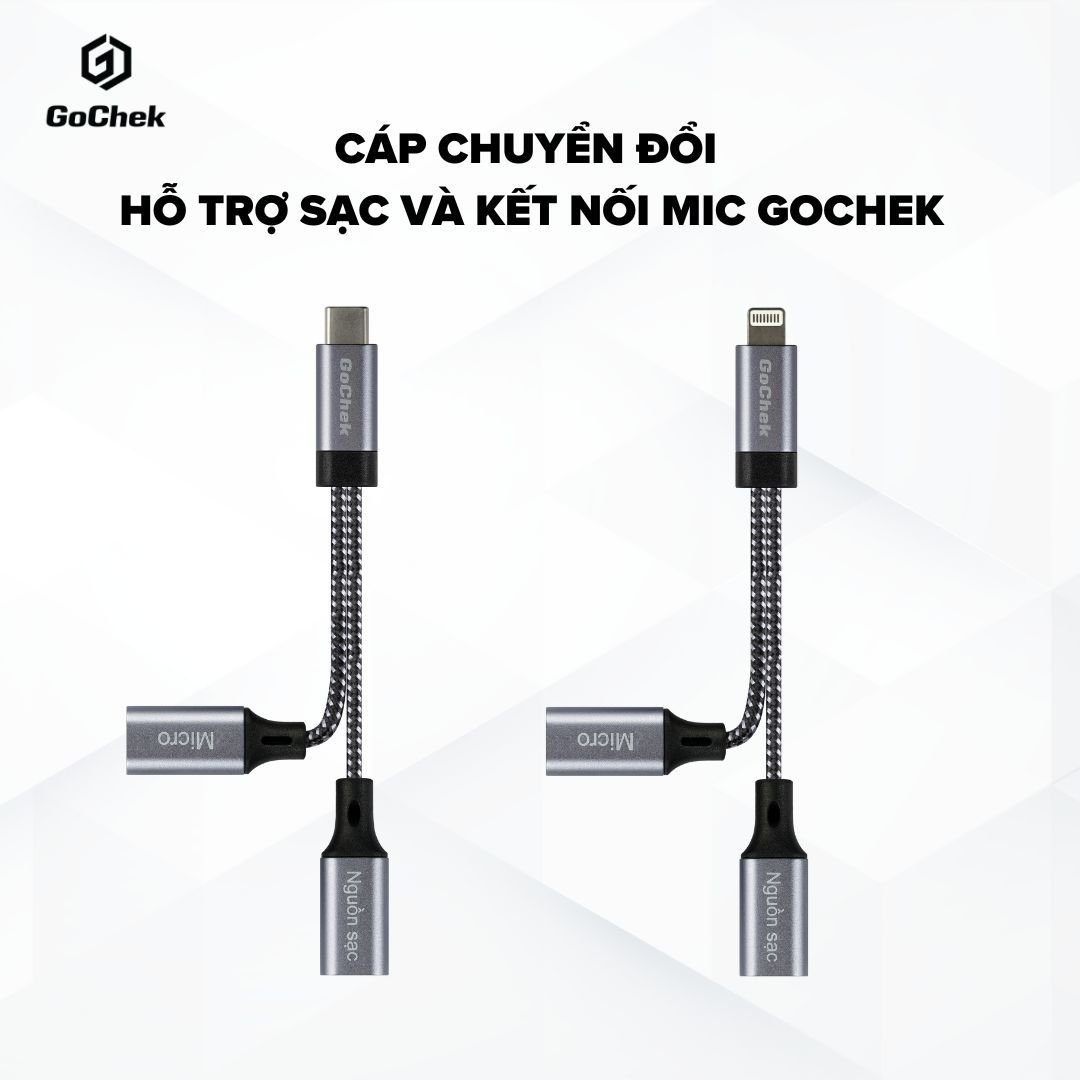  Cáp chuyển đổi hỗ trợ sạc và kết nối mic GoChek 