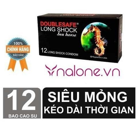 Bao cao su cá ngựa Doublesafe Long Shock chính hãng tại Nalone