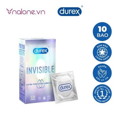Bao cao su Durex Invisible Extra Thin Extra Lubricated chính hãng