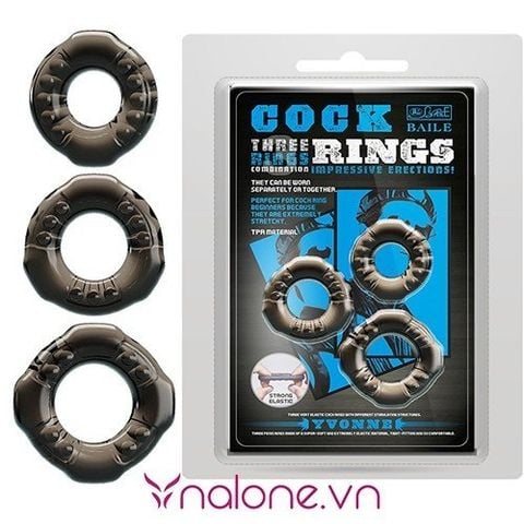 Bộ 3 vòng đeo dương vật Baile Cock Rings Yvonne chính hãng