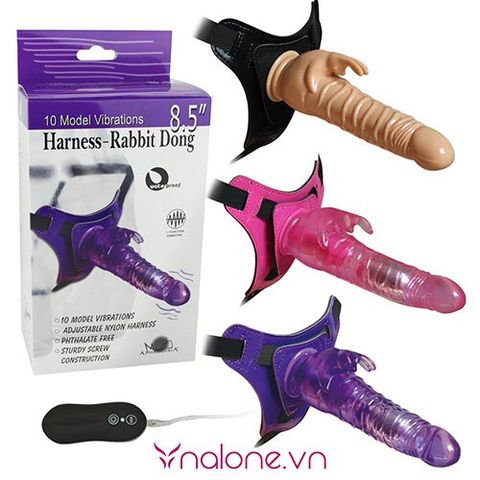 Dương vật có dây đeo siêu rung Harness Rabbit Dong
