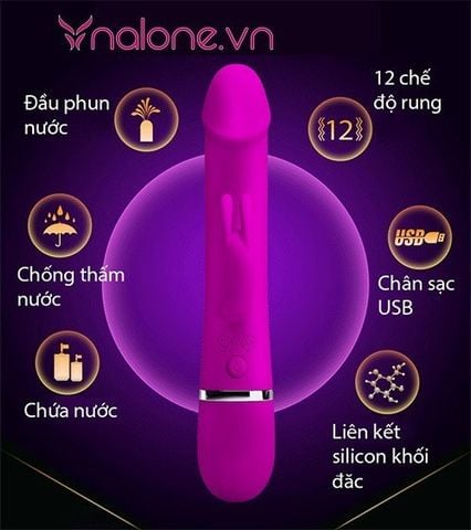 Dương vật giả có rung bắn tinh như thật Prettylove Henry chính hãng