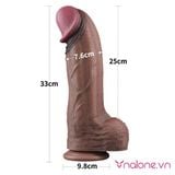  Dương vật giả silicone 2 lớp cỡ XXL LoveToy (DV58W) 