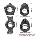  Bộ 4 vòng đeo dương vật bằng silicone chống xuất tinh sớm (DC60N) 