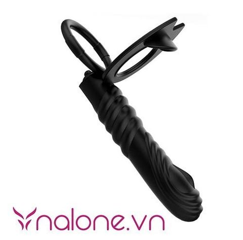 Vòng đeo dương vật có nhánh rung kích thích hậu môn giá rẻ