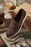  BEIGE LABEL - DRAGON LITE - GIÀY LOAFER RÚT MOCCASIN DA LỘN MÀU NÂU ĐẬM ĐẾ CAO SU SIÊU NHẸ 