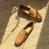  BEIGE LABEL - DRAGON LITE - GIÀY LOAFER RÚT MOCCASIN DA LỘN MÀU CARAMEL ĐẾ CAO SU SIÊU NHẸ 