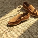  BEIGE LABEL - DRAGON LITE - GIÀY LOAFER RÚT MOCCASIN DA LỘN MÀU CARAMEL ĐẾ CAO SU SIÊU NHẸ 