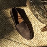  BEIGE LABEL - DRAGON LITE - GIÀY LOAFER RÚT MOCCASIN DA LỘN MÀU NÂU ĐẬM ĐẾ CAO SU SIÊU NHẸ 