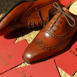  BEIGE LABEL - MAPLE - GIÀY BROGUE OXFORD BALMORAL WINGTIP ĐẾ CAO SU - ĐÁNH MÀU PATINA 