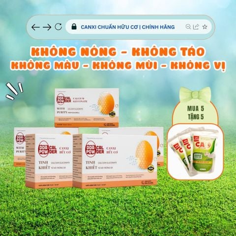  05 hộp Canxi hữu cơ DDA-Cal Powder - Không Màu - Không Mùi - Không Vị 