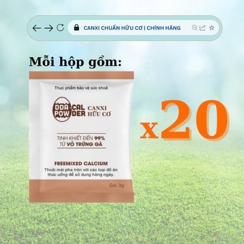  05 hộp Canxi hữu cơ DDA-Cal Powder - Không Màu - Không Mùi - Không Vị 