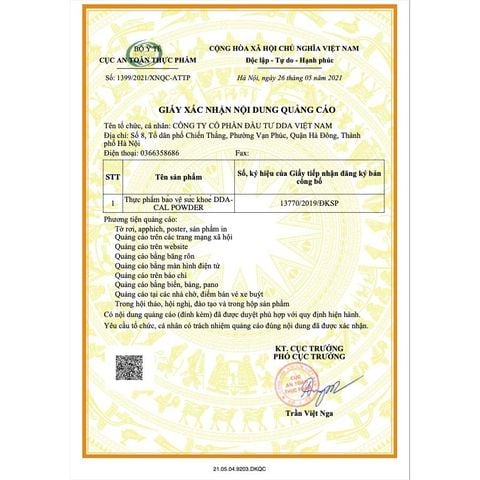  Canxi hữu cơ DDA - Cal Powder - dành người phụ nữ mang thai và sau sinh - tinh khiết 99,9% 