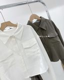  Áo SM túi hộp crop 1073 