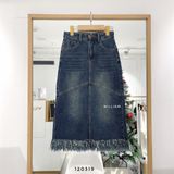  Váy jean midi lai rách 6305 