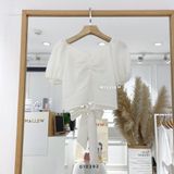  Áo SM trắng nơ lưng 1202 