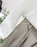  Áo dệt kim trắng nút lưng 922 