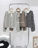  Áo hoodie sọc cổ polo 9005 