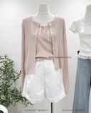  Set áo cardigan + áo dây phối ren 1097 
