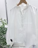  Áo sơ mi nút bọc viền ren 20367 