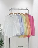  Áo sơ mi cotton gân 2 túi 6582 