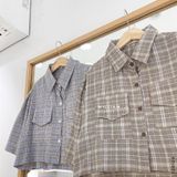  Áo sơ mi caro croptop 035 