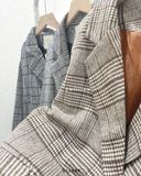  Blazer dạ kẻ mỏng 2 lớp 1203 