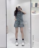  Quần short jean gài gấu 60293 