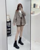  Blazer dạ kẻ mỏng 2 lớp 1203 