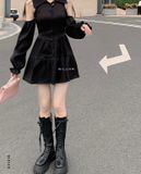  Đầm cut vai cổ yếm 6852 