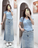  Váy jean loe rách lai 50067 