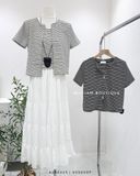  Set áo thun sọc khoá kéo 768 