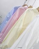  Áo sơ mi cotton trơn thêu chữ 6042 
