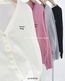  Áo khoác cardigan len cổ V mỏng 1616 