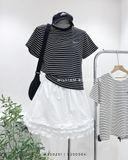  Áo thun kẻ sọc thêu chữ 9602 