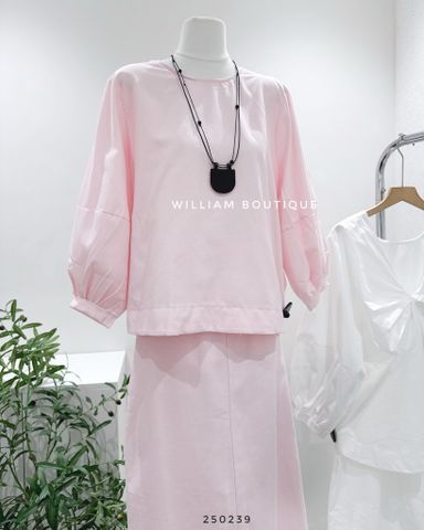  Set áo + váy xuông cotton trơn 8859 