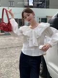  Áo sơ mi cổ phồng cột nơ 9906 