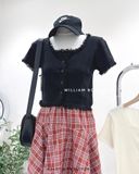  Áo len gân viền tua rua 3726 