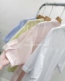  Áo sơ mi sọc thêu chữ tay ngắn 5818 