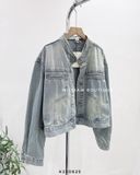  Áo khoác jean cổ trụ 9008 