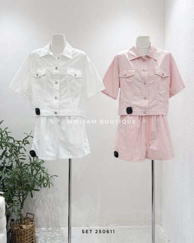  Set áo sơ mi nút bấm + short FL86055 