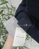  Áo khoác denim cổ tròn tay sọc 1633 