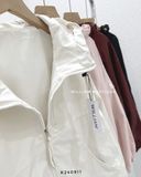  Áo khoác dù cổ cao, nón rộng phối logo 255 